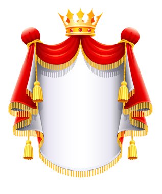 Royal majestic mantle with gold crown clipart