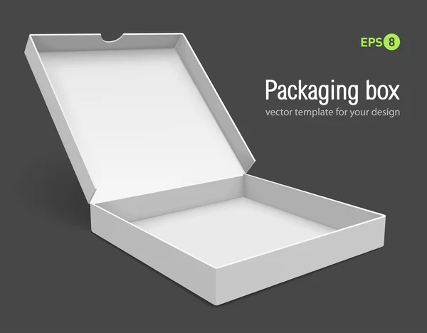 Boîte d'emballage ouverte pour pizza — Image vectorielle