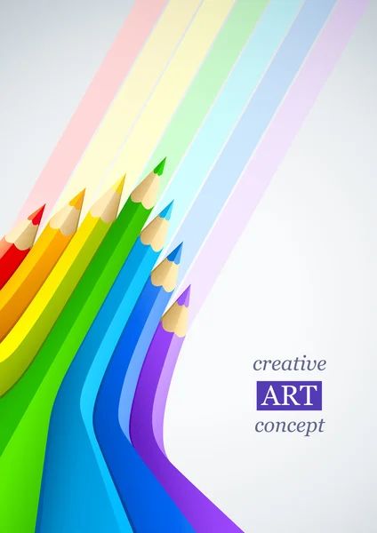 Abstract art background with colour pencils — Stock Vector