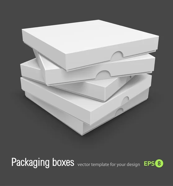 Packa lådor med pizza — Stock vektor