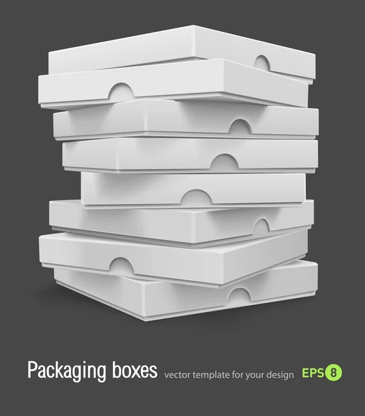 Cajas de embalaje con pizza — Vector de stock