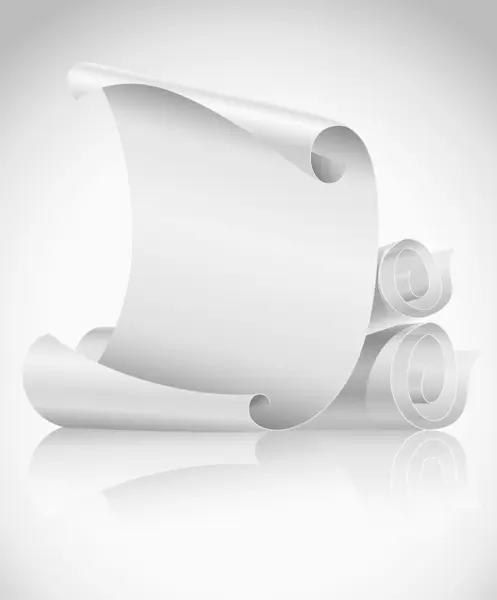 Üres tekercsek fehér papírból — Stock Vector