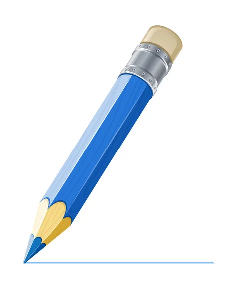 Blauwe potlood streep — Stockvector