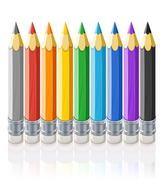 Uppsättning färg pennor — Stock vektor
