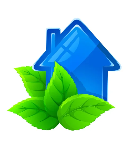 Símbolo da casa ecológica — Vetor de Stock