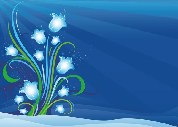 最初の春の花の鐘の照明 — ストックベクタ