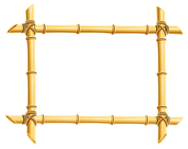 Wooden frame of bamboo sticks — Stock Vector