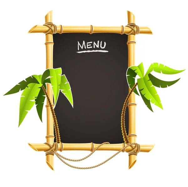Bamboo frame with tropical palms — Stockvector