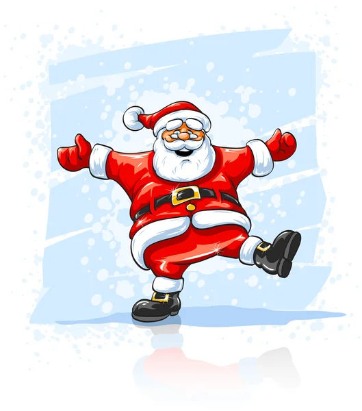 Feliz Navidad Santa Claus bailando — Vector de stock