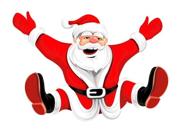 Boldog karácsonyi Santa jumping — Stock Vector