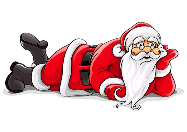 Santa Claus lying Christmas vector illustration — Stock Vector