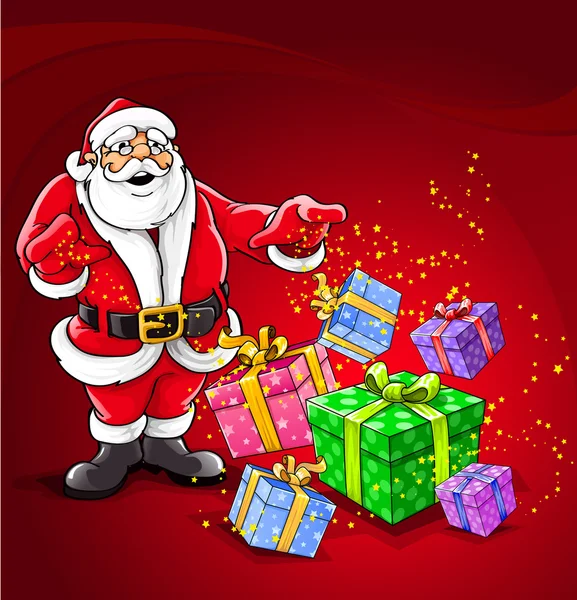 Santa Claus magic Christmas vector illustration — Stock Vector