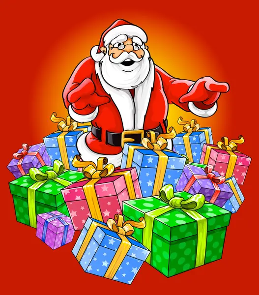 Santa Claus magic Christmas vector illustration — Stock Vector