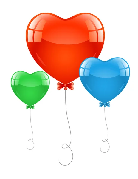Air ballons en forme de coeur — Image vectorielle