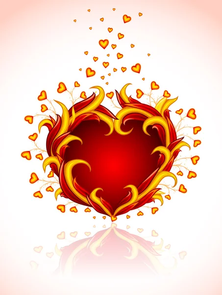 Червоне пекуче серце до дня Валентина — стоковий вектор