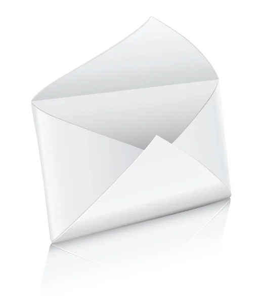 Vector pictogram witte lege mail envelop geopend — Stockvector