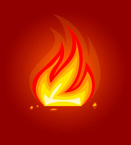 Burning fire flame icon — Stock Vector