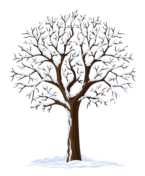 Vector silhouette of winter season tree — Stock Vector