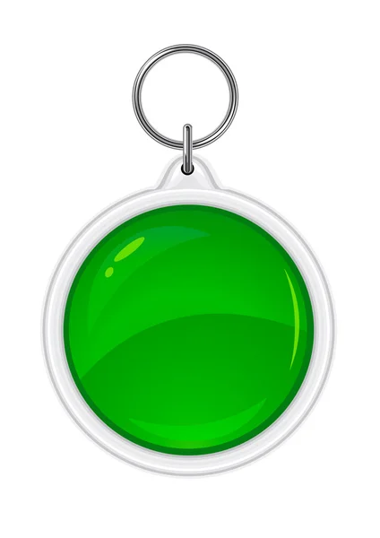 Vector trinket souvenir with green circle silouette isolated — Stock Vector