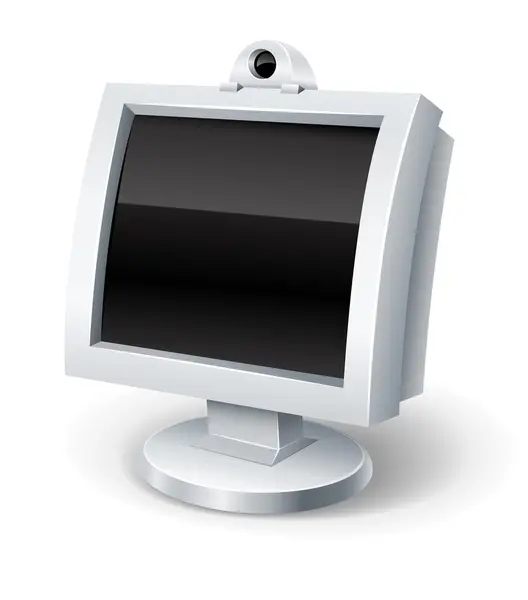 Computer display with empty black screen — Stock Vector