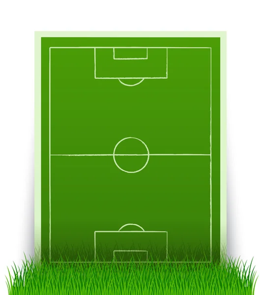 Zelené fotbalové hřiště v trávě — Stockový vektor