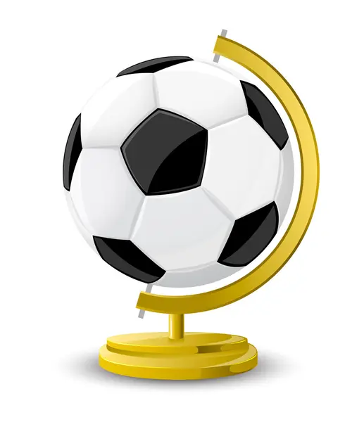 Vector soccer game ball as globe isolated — Stock Vector