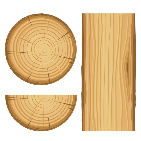 Vector wood material parts — Stock Vector
