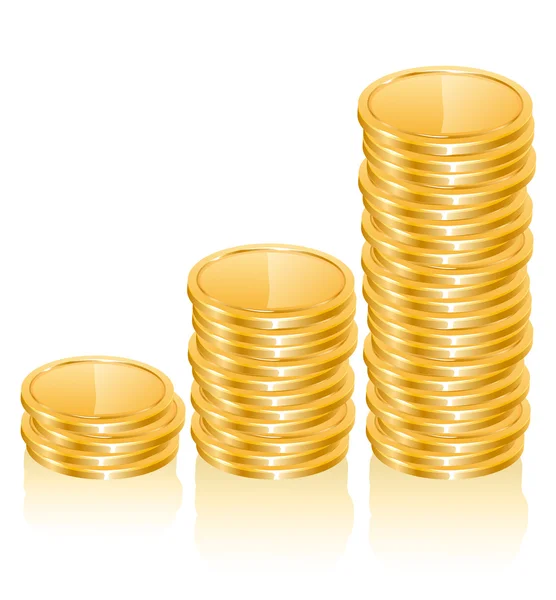 Gráfico das moedas de ouro —  Vetores de Stock