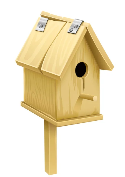 Storno-casa in legno - casa per uccelli — Vettoriale Stock