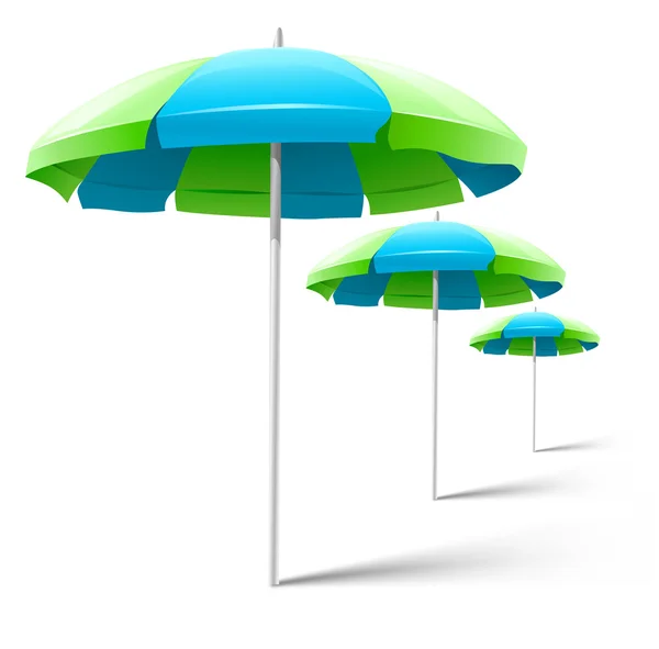 Пляжні парасольки ізольовані на білому — стоковий вектор