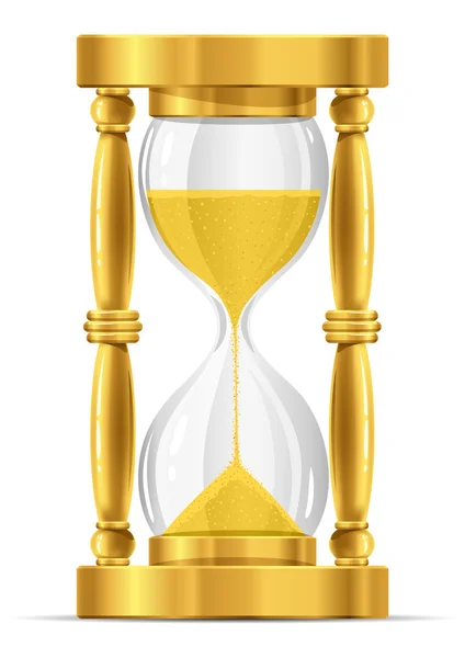 Guld sand glas klocka — Stock vektor