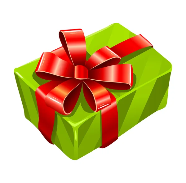 Vector gree gift box isolated — Stock Vector