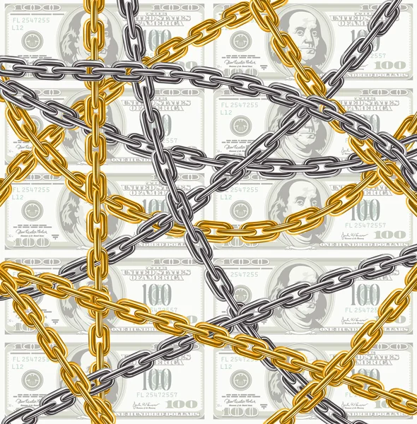 Podnikatelský koncept - řetězu chrání peníze — Stockový vektor