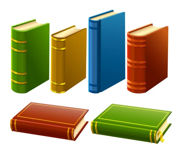 Grupo de diferentes livros com capa vazia — Vetor de Stock