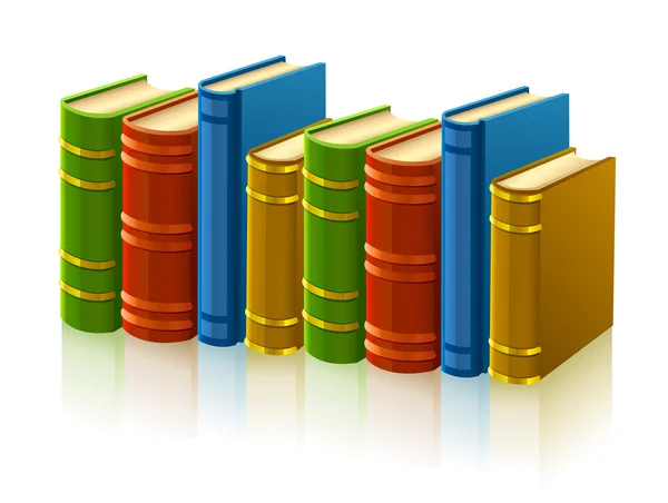 Grupo de diversos libros con tapa de vacío — Vector de stock