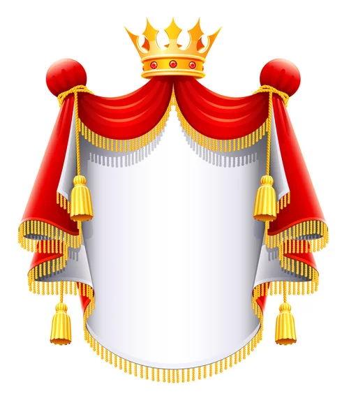 Королівська велична мантія з золотою короною — стоковий вектор