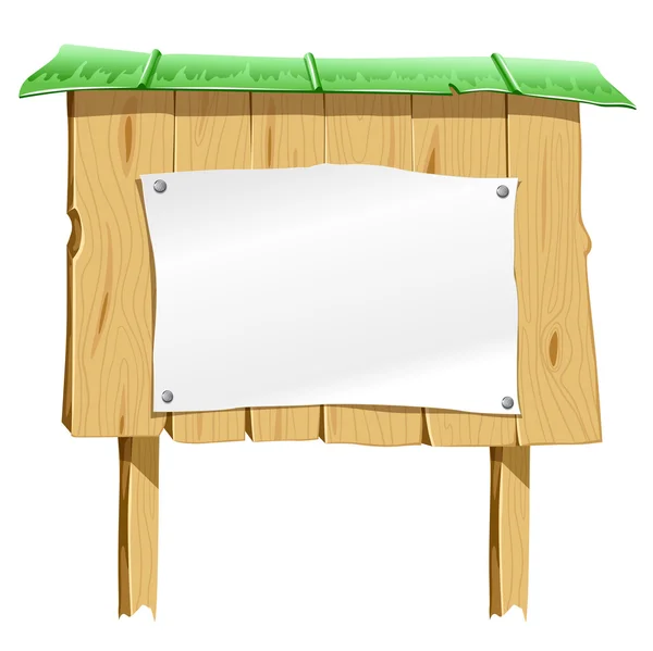 Tablero de madera en blanco con la hoja de papel en blanco — Vector de stock