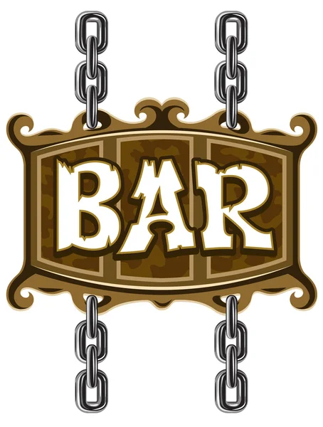 Wooden sign for beer pub or bar — Stock Vector