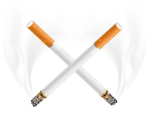 Ctross de cigarros - perigo do conceito de fumar — Vetor de Stock