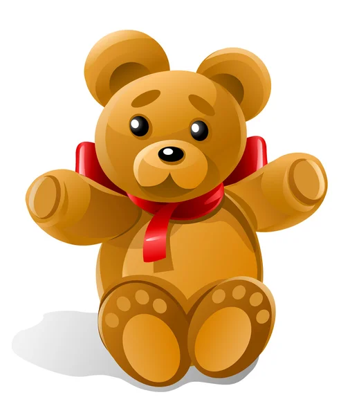 Vector little bear toy gift — Stock Vector