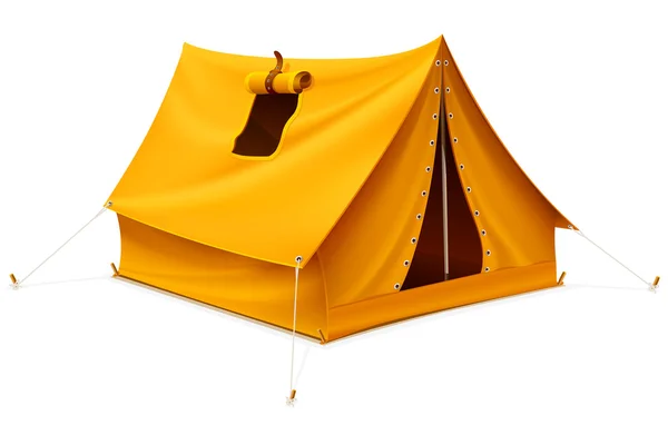 노란 관광 여행 및 캠핑을 위한 텐트 — 스톡 벡터