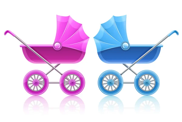 Carriages for baby transportation — Stock Vector