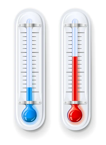 Thermometer measuring hot and cold temperature — Stock Vector