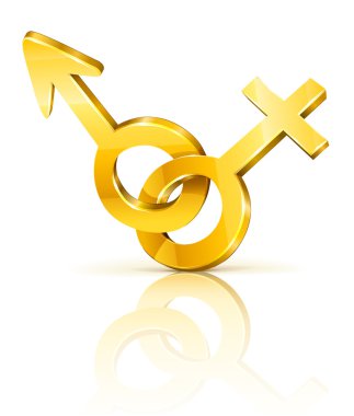 Gold male and female symbols clipart