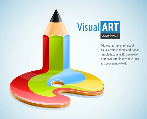 Pencil as symbol of visual art — Stock Vector