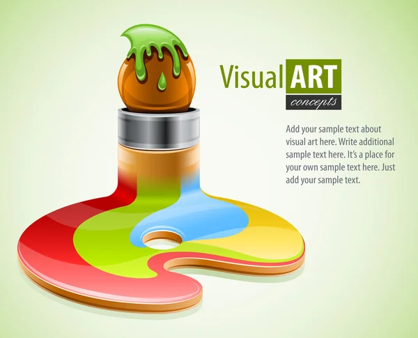Escova de pintura como símbolo de arte visual — Vetor de Stock