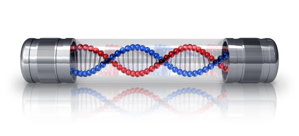 Molekula DNA v hermetické kapsle — Stock fotografie