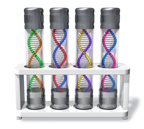 Набір капсули з молекулами ДНК — стокове фото
