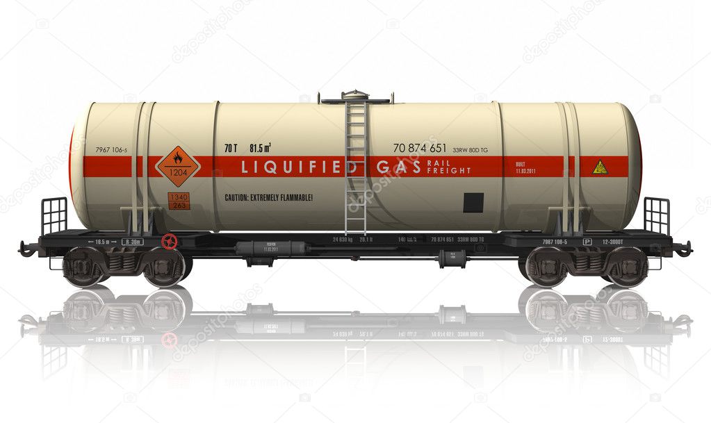 Gasoline tanker railroad car