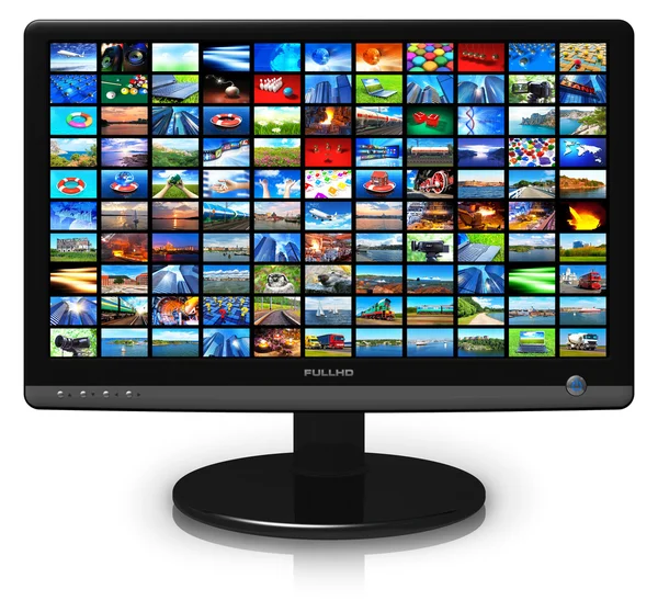 Display LCD com galeria de imagens — Fotografia de Stock